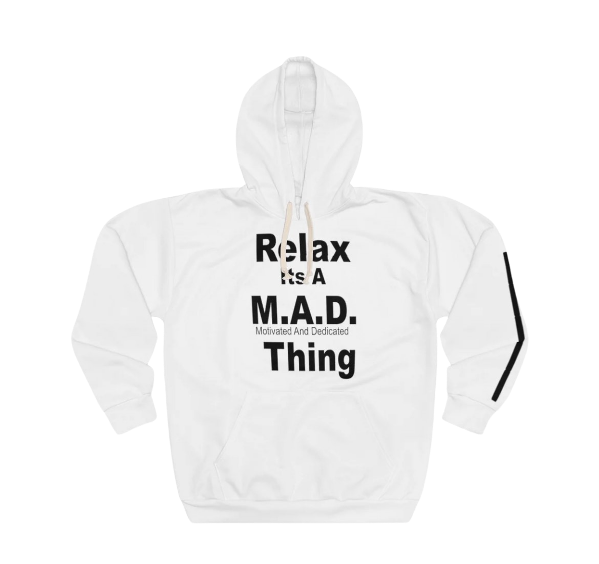 white Relax MAD Pullover Hoodie